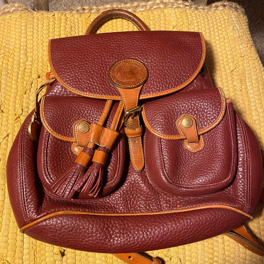 Vintage Red Burgundy Dooney and Burke backpack